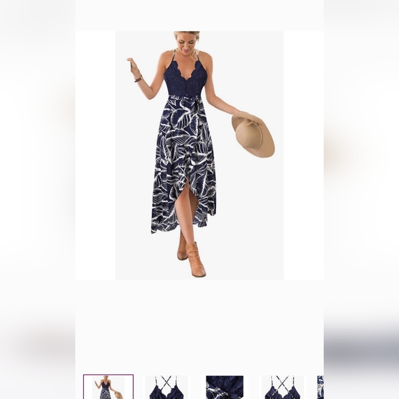 Blooming Jelly Women's Deep V Neck Sleeveless Summer Asymmetrical Floral Maxi - Picture 10 of 10